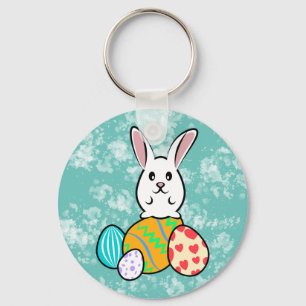 Llavero Conejo de Pascua en huevos de Pascua