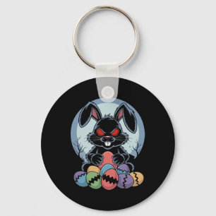 Llavero Conejo de Pascua malvado conejito de terror ojos r