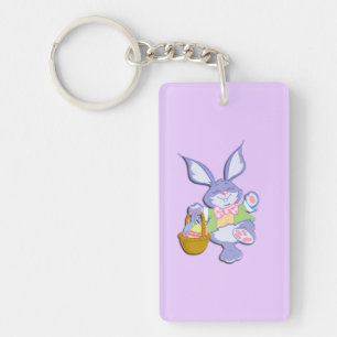 Llavero Conejo de Pascua morado bailando Lavanda