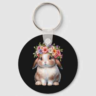 Llavero Conejo De Pascua Para Mujeres Chicas - Flor De Con