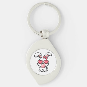 Llavero Conejo Kawaii Juguetón con Burbuja de Chicle