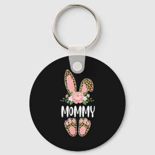 Llavero Conejo mamá leopardo floral feliz pascua día de la