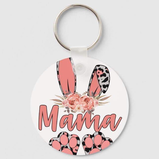 Llavero conejo mamá, retro, vintage (Anverso)