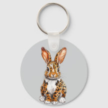 Conejo único con leopardo visto
