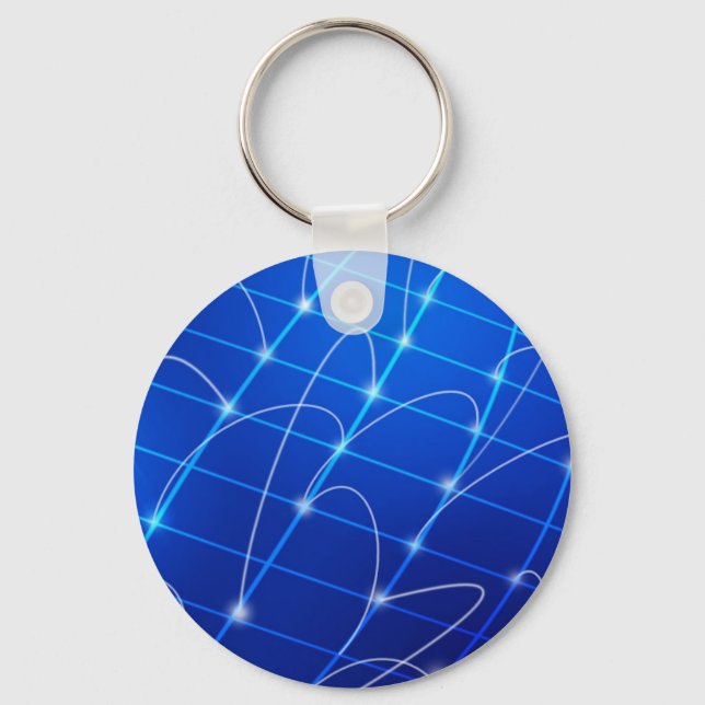 Llavero Conexiones de red azul y blanco (Anverso)