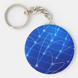 Llavero Conexiones de red azul y blanco