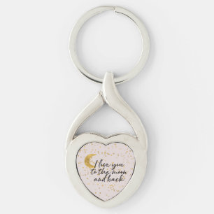 Llavero Confeti Cream Gold Te amo hasta la luna