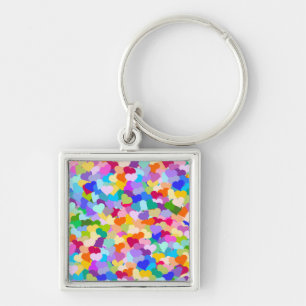 Llavero Confeti del corazón del arco iris