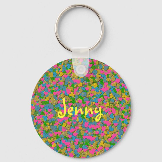 Llavero Confetti Hearts Keychain (Anverso)