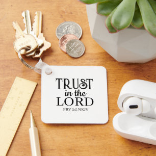 Llavero Confianza en el Señor Biblia Verse Negro y Blanco
