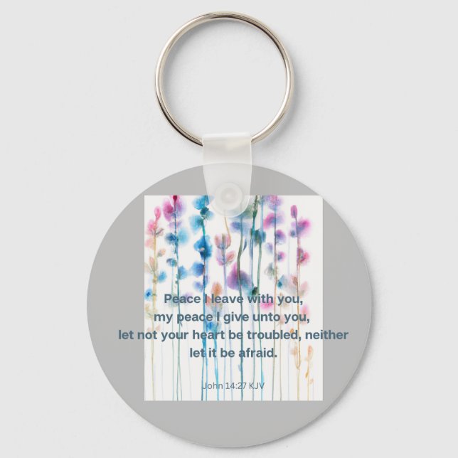 Llavero Confort de versículos bíblicos en acuarelas brilla (Anverso)