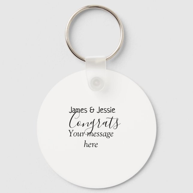 Llavero Congrats add name message wedding newly wed couple (Anverso)