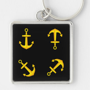 Llavero Conjunto de anclaje de barco de oro del personaliz
