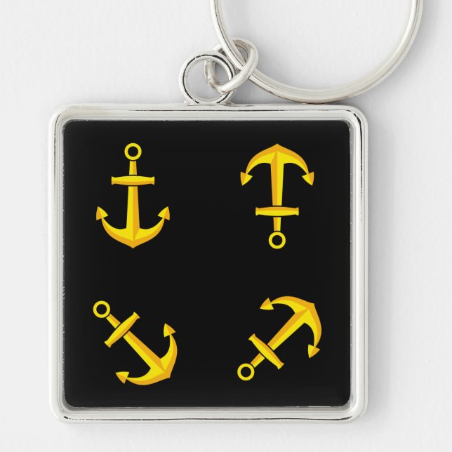 Llavero Conjunto de anclaje de barco de oro del personaliz (Frente)