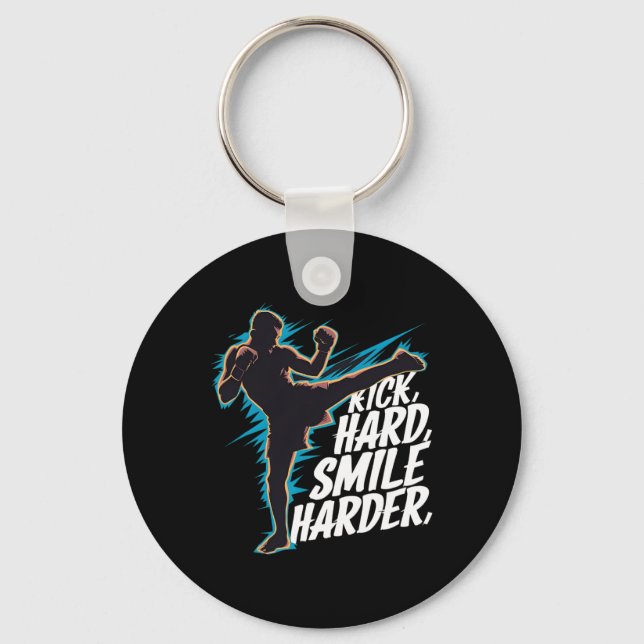 Llavero Conjunto de Kickboxing Muay Thai Savate Sanda Kick (Anverso)