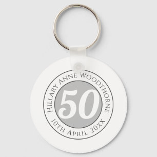 Llavero Conmemoración de cumpleaños con nombre, edad y f