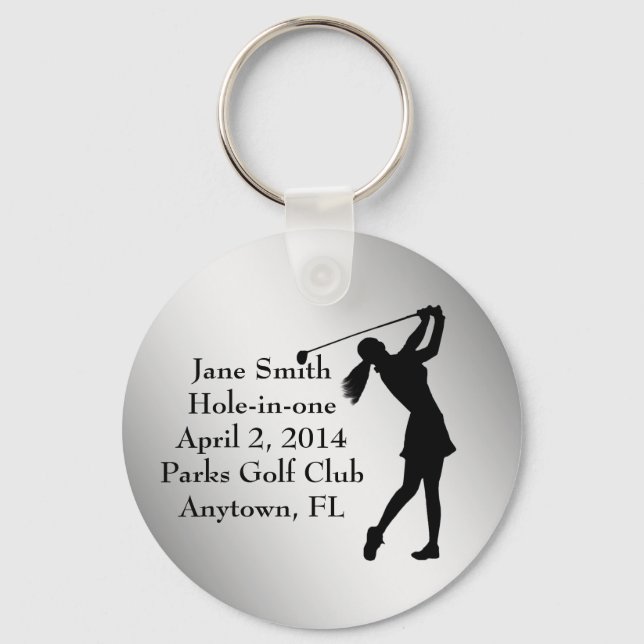 Llavero Conmemoración de Golf Hole-in-one, Personalizable (Anverso)