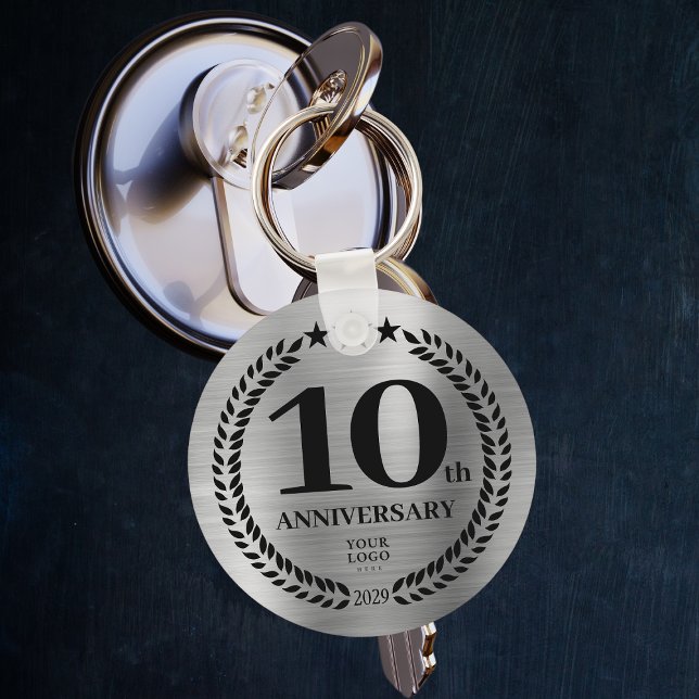 Llavero Conmemorativo 10° aniversario de negocios de Silve (Silver 10th Business Anniversary Commemorative Keychain
)