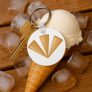Llavero Cono de helado de gofre triple Postre de verano