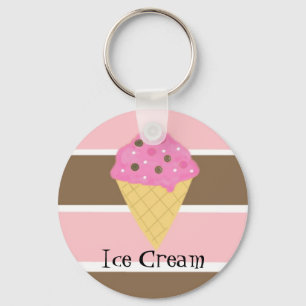 Llavero Cono de helado sobre una franja napolitana