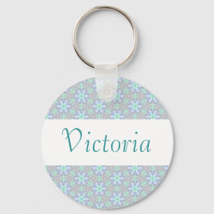 Llavero conocido de encargo de la flor azul