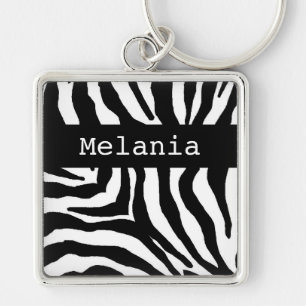 Llavero conocido personalizado estampado de zebra