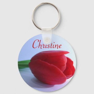Llavero conocido personalizado - tulipán rojo