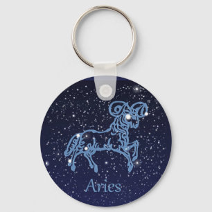 Llavero Constelación de Aries y Rótulo Zodiaco con clave d
