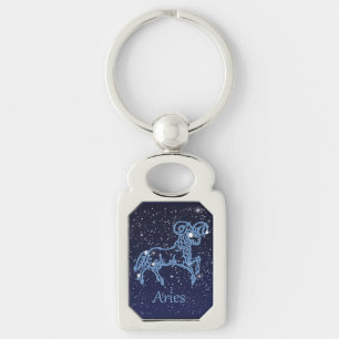 Llavero Constelación de Aries y Rótulo Zodiaco con estrell