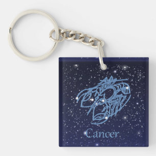 Llavero Constelación de Cáncer y signo del zodiaco con est