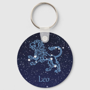 Llavero Constelación de Leo y signo zodiacal con estrellas