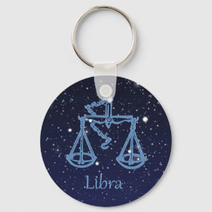 Llavero Constelación de Libra y Rótulo Zodiaco con estrell