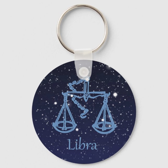 Llavero Constelación de Libra y Rótulo Zodiaco con estrell (Anverso)