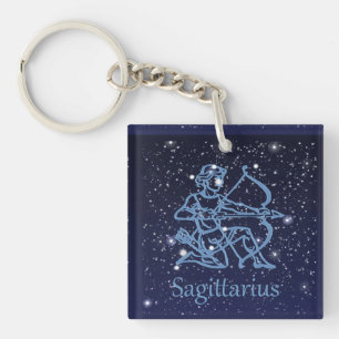 Llavero Constelación de Sagitario y signo zodiacal con est