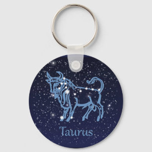 Llavero Constelación de Tauro y signo zodiacal con estrell