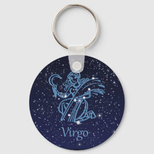 Llavero Constelación de Virgo y Rótulo Zodiaco con estrell