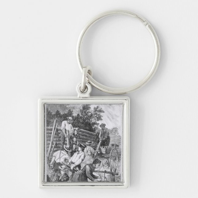 Llavero Construcción de la cabaña de madera (Frente)