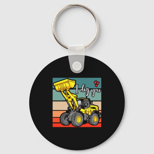 Llavero Construction Vehicles Valentines Hearts Excavator  (Anverso)