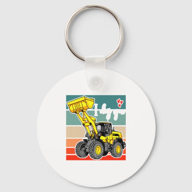 Llavero Construction Vehicles Valentines Hearts Excavator  (Anverso)
