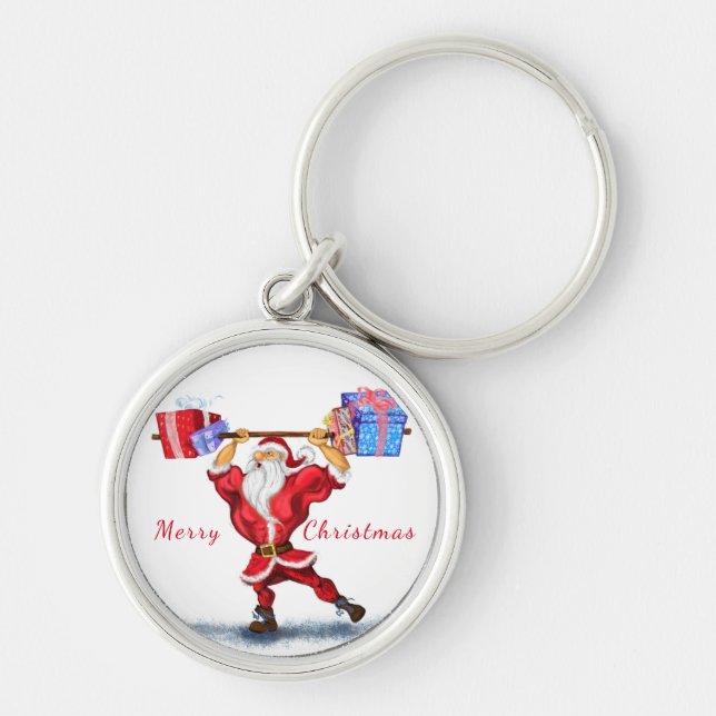 Llavero Constructor de cuerpos Santa Claus con regalos de  (Frente)