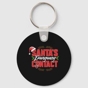 Llavero Contacto de emergencia de navidades Santa. Enferme
