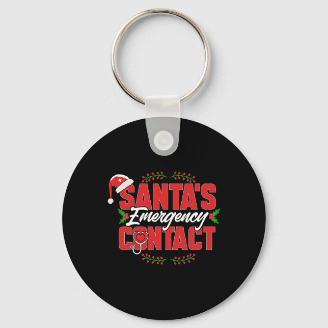 Llavero Contacto de emergencia de navidades Santa. Enferme (Anverso)