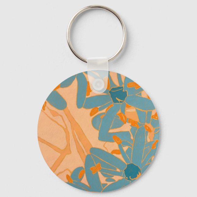 Llavero Contemporary Leaf Design in Peach (Anverso)