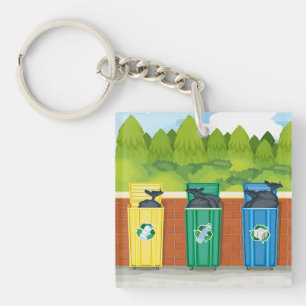 Llavero Contenedores de reciclaje Clasificación de residuo