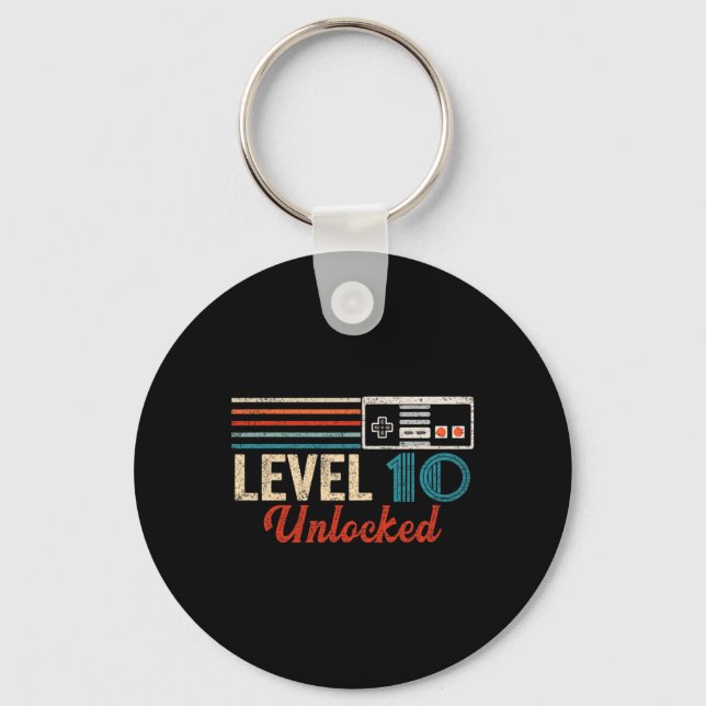 Llavero Control de videojuegos de nivel 10 cumpleaños desb (Anverso)