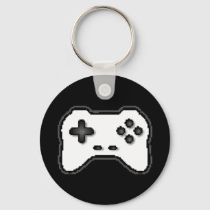 Llavero Controlador de Juego Negro Blanco Estilo Videojueg