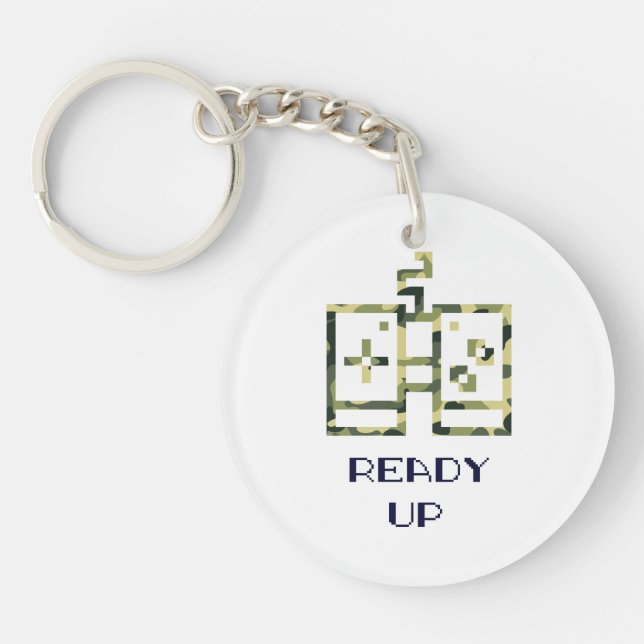 Llavero Controlador de Videojuego de Camuflaje Listo para  (Frente)