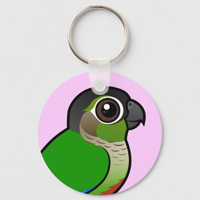Llavero Conure Birdorable de mejillas verdes (Anverso)