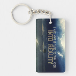 Llavero "Convertir la visión en realidad" Motivación Afirm