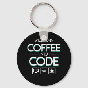 Llavero Convierta El Café En Camisa De Programador De Códi